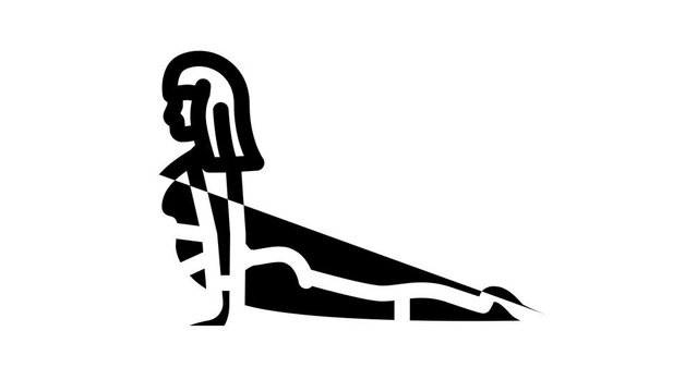 yoga fitness exercise line icon animation