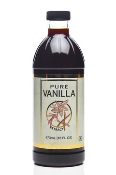IRVINE, CALIFORNIA - 12 DEC 2022: A 16 oz. bottle of Pure Vanilla Extract, distributed by Costco