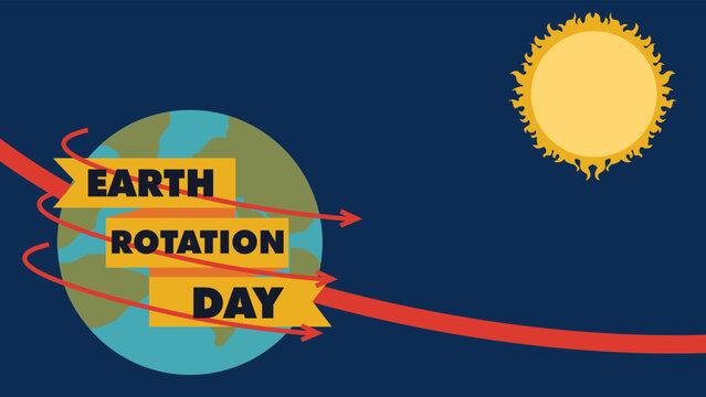 EARTH ROTATION DAY DESIGN BANNER, POSTER OR SOCIAL MEDIA POST