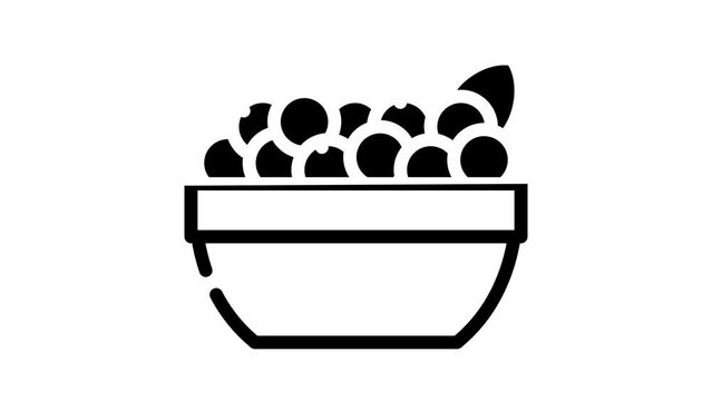 acai berries line icon animation
