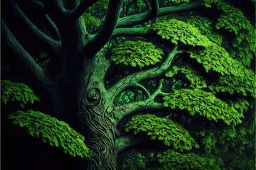 green arborescent texture representing energy and matter flowing for transformation alchemy in universe