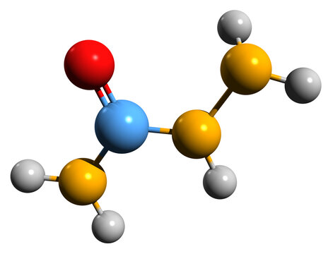  3D image of Semicarbazide skeletal formula - molecular chemical structure of metabolite isolated on white background
