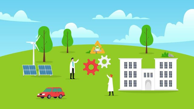 Two scientists doing carbon emission reduction