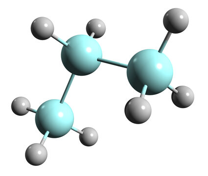  3D image of Trisilane skeletal formula - molecular chemical structure of  silane isolated on white background
