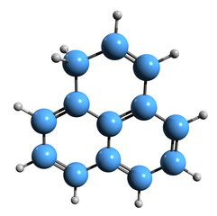  3D image of Phenalene skeletal formula - molecular chemical structure of Perinaphthindene isolated on white background
