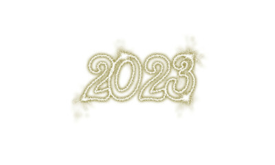 TEXTO ILUMINADO EN FUEGO ARTIFICAL, FELIZ AÑO NUEVO EN INGLES , 2023 ,  PNG SIN FONDO CELEBRACION DE AÑO NUEVO 2023