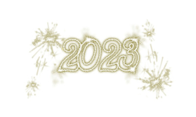 TEXTO ILUMINADO EN FUEGO ARTIFICAL, FELIZ AÑO NUEVO EN INGLES , 2023 ,  PNG SIN FONDO CELEBRACION DE AÑO NUEVO 2023