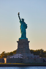 Obraz premium Soft light and shadows over iconic American Statue of Liberty in New York City