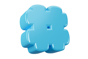 hashtag 3d render symbol