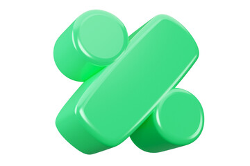 percent 3d render discount symbol