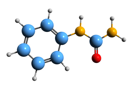  3D image of Phenylurea skeletal formula - molecular chemical structure of Phenylcarbamide isolated on white background
