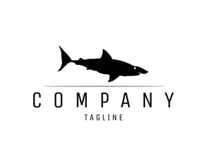 Vector logo in which an abstract image of a shark silhouette isolated on a white background looks elegant and stylish suitable for badge, emblem, company, brand name, business. available in eps 10.