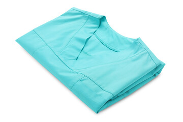 Clean turquoise medical uniform isolated on white
