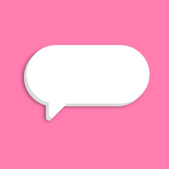 3d speech bubble icon isolated on pink background