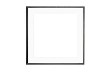 Thin square black frame with white mat isolated - obrazy, fototapety, plakaty