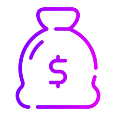 money bag gradient icon