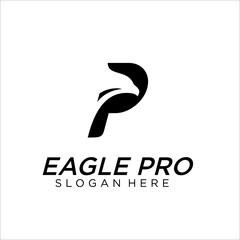 P Letter With Eagle Logo Design Template