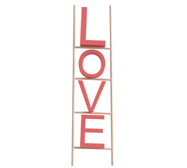 Love font text calligraphy pink red color ladder staircase symbol decoration ornament heart happy valentine 14 fourteen february romantic wedding couple together male female abstract graphic greeting 