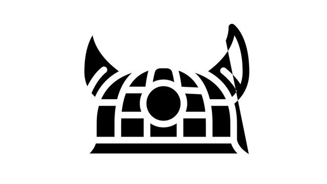 fan hat line icon animation