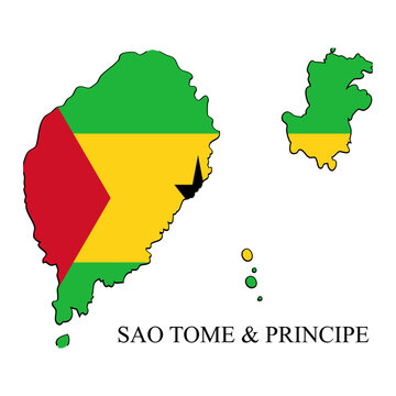 São Tomé and Príncipe map vector illustration. Global economy. Famous country. Central Africa. Africa.