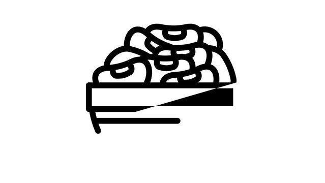beans bowl line icon animation