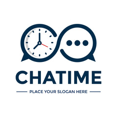 Time chat vector logo template