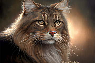 Maine coon cat generative art