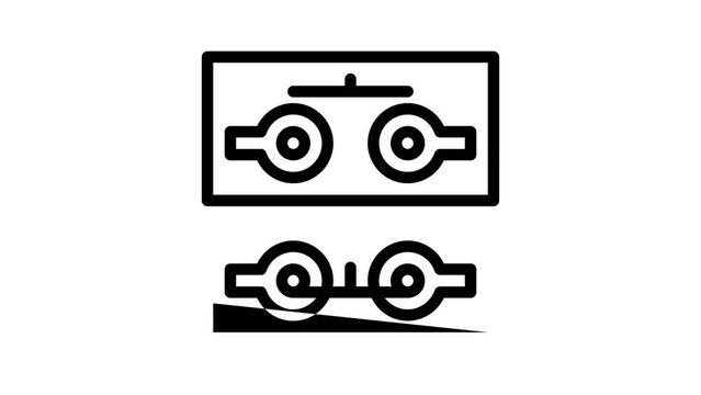 double pole single throw switch line icon animation