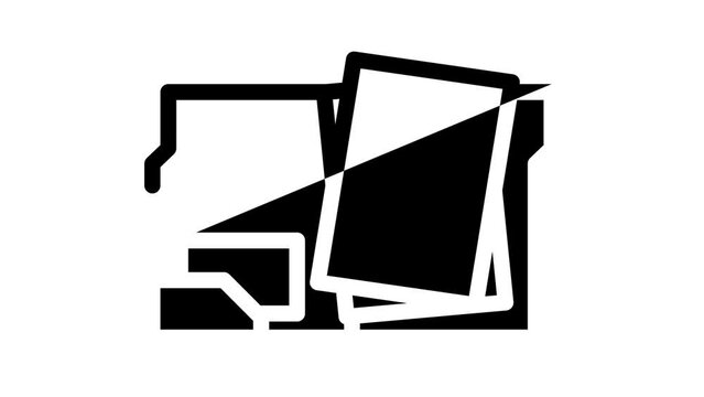 open folder line icon animation
