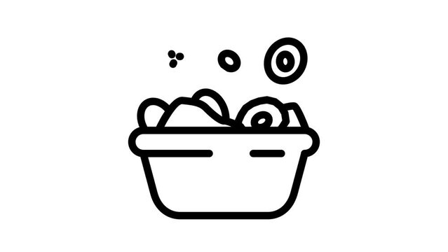cucumber salad line icon animation