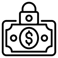 Money With Padlock Icon