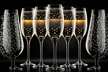 Champagne glasses, New Years Celebration (Generative AI)