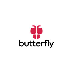 Simple butterfly logo design vector 