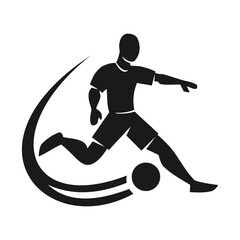 Soccer player kicks the ball Logo Template Icon Illustration Brand Identity