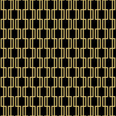 Seamless background for your designs. Modern black and golden ornament. Geometric abstract pattern