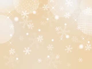 雪の結晶と金色のかわいいキラキラの背景
