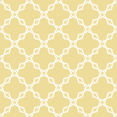 Seamless ornament in arabian style. Geometric abstract golden and white background. Pattern for wallpapers and backgrounds