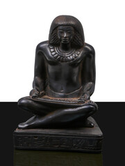 statue made of basalt stone, glass and metal dating back to the Pharaonic era