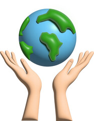 hands holding earth