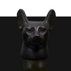 statue made of basalt stone, glass and metal dating back to the Pharaonic era