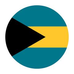 Bahamas Flat Rounded Flag with Transparent Background