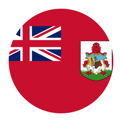 Bermuda Flat Rounded Flag with Transparent Background