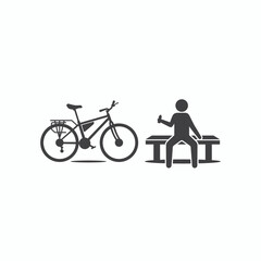 Fototapeta premium illustration of rest while cycling, vector art.