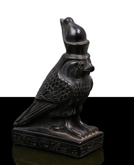 statue made of basalt stone, glass and metal dating back to the Pharaonic era