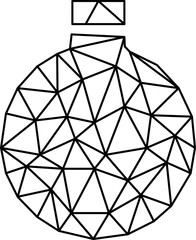 Geometric christmas bauble ball line art
