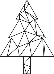 Geometric christmas tree line art