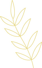 Fototapeta na wymiar Gold leaf branch line art