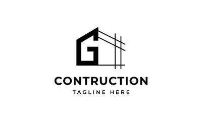 Initial letter g building contruction logo, icon, symbol