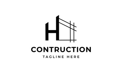 Initial letter h building contruction logo, icon, symbol