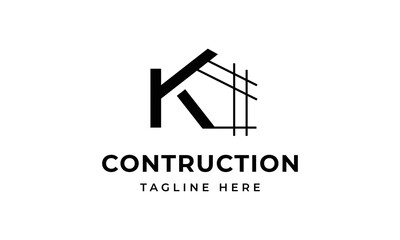 Initial letter k building contruction logo, icon, symbol